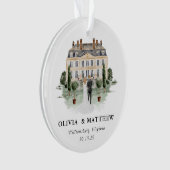 Elegantes Country Manor Wedding Foto Keepake Ornament (Vorderseite)
