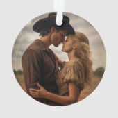 Elegantes Country Manor Wedding Foto Keepake Ornament (Rückseite)