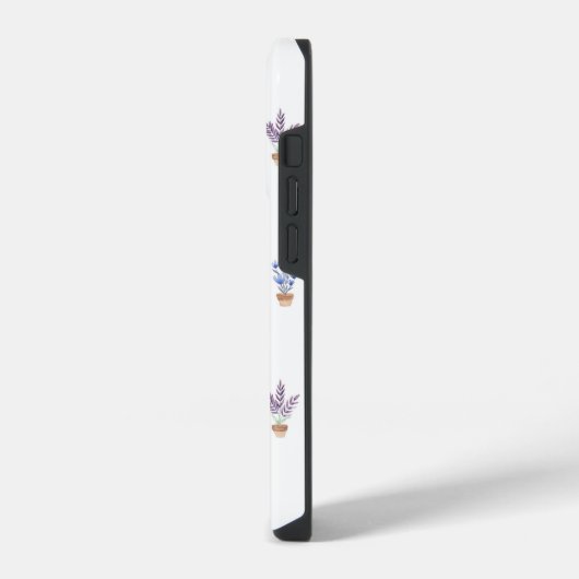 Elegantes Country Potted Blume Aquarellfarbenmonog iPhone Hülle (Linke Seite)