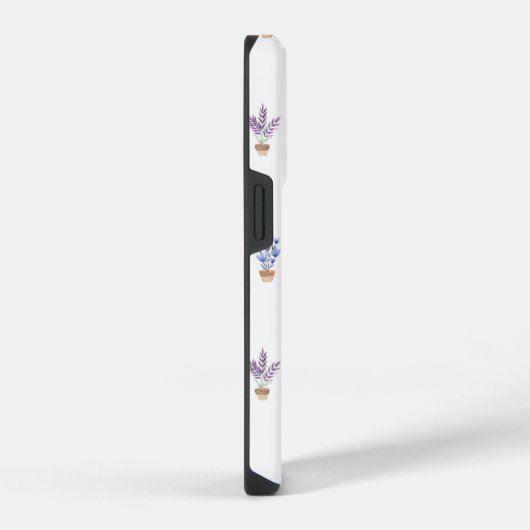 Elegantes Country Potted Blume Aquarellfarbenmonog iPhone Hülle (Rechte Seite)