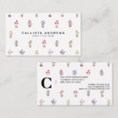 Elegantes Country Potted Blume Wasserfarbmuster Visitenkarte (Vorne/Hinten)