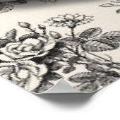 Elegantes Country Rose SWEET 16 BLACK GOWN Plakat (Ecke)