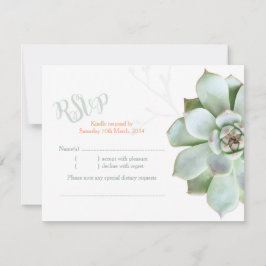 Elegantes Country succulent Wedding RSVP