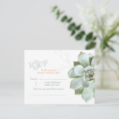 Elegantes Country succulent Wedding RSVP Karte (Stehend Vorderseite)