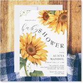 Elegantes Country Sunflower Baby Dusche Einladung