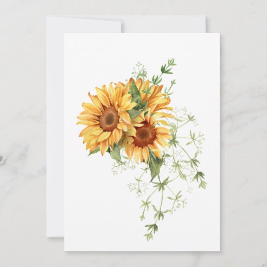 Elegantes Country Sunflower Baby Dusche Einladung (Rückseite)