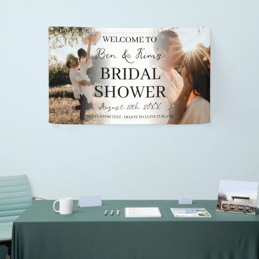 Elegantes Couple Brautparty 2 Foto Banner (Messeveranstaltung)