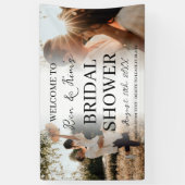 Elegantes Couple Brautparty 2 Foto Banner (Vertikal)