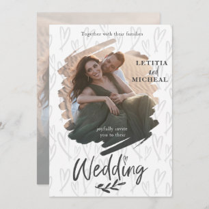 Elegantes Couple Foto Black & White Wedding Einladung