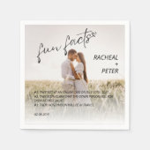 Elegantes Couple Foto Moderne Fun Facts Hochzeit Serviette (Vorderseite)