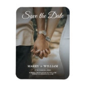 Elegantes Couple Wedding Kleines Foto Save the Dat Magnet (Vertikal)