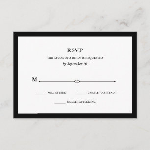 Elegantes Couturen Schwarzweiss-UAWG RSVP Karte
