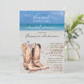 Elegantes Cowgirl Beach Brautparty Einladung (Stehend Vorderseite)