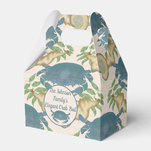 Elegantes Crab Feast Watercolor Blue Crabs, Seashe Geschenkschachtel (Vorderseite)