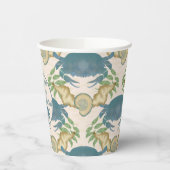 Elegantes Crab Feast Watercolor Blue Crabs, Seashe Pappbecher (Links)