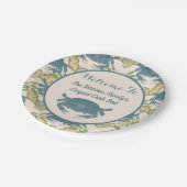 Elegantes Crab Feast Watercolor Blue Crabs, Seashe Pappteller (Schrägansicht)