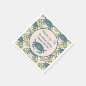 Elegantes Crab Feast Watercolor Blue Crabs, Seashe Serviette (Ecke)