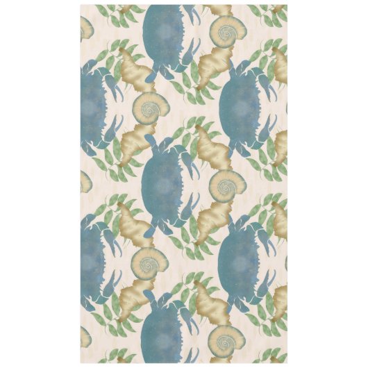 Elegantes Crab Feast Watercolor Blue Crabs, Seashe Tischdecke (Vorderseite)