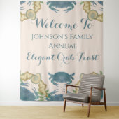 Elegantes Crab Feast Watercolor Blue Crabs, Seashe Wandteppich (Beispiel)