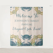 Elegantes Crab Feast Watercolor Blue Crabs, Seashe Wandteppich (Vorderseite)