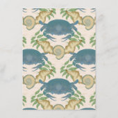 Elegantes Crab Fest| Aquarellenkrebse, Seashell Menükarte (Rückseite)