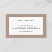 Elegantes Craft Floral Motif Luxuriöse Boutique Visitenkarte (Rückseite)