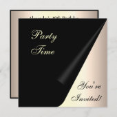Elegantes Cream Black Birthday Event Einladung (Vorne/Hinten)