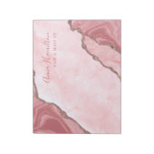 Elegantes Cream Blush Pink Agate Geode Business Notizblock (Rotiert)