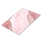 Elegantes Cream Blush Pink Agate Geode Business Notizblock (angewinkelt)