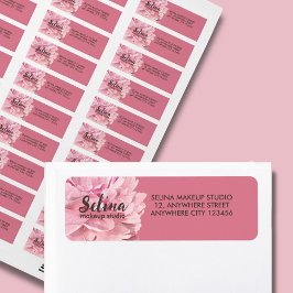 Elegantes Cream Blush Pink Floral Makeup Studio