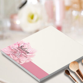 Elegantes Cream Blush Pink Floral Makeup Studio Notizblock