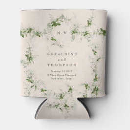 Elegantes Cream Eucalyptus Monogram Wedding Gift Dosenkühler