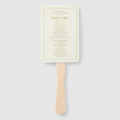 Elegantes Cream Gold-Hochzeitsprogramm Fächer (Vorderseite)
