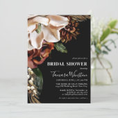 Elegantes Cream Magnolia Rust Black Brautparty Einladung (Stehend Vorderseite)