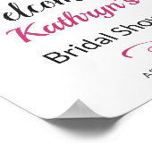 Elegantes Cream Purple Flowers Brautparty Zeichen Poster (Ecke)