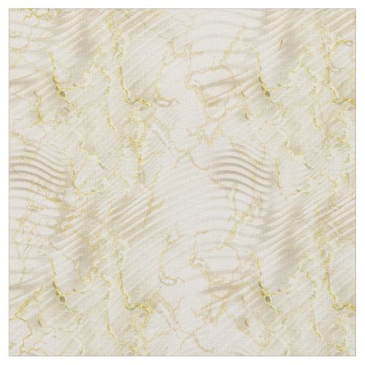 Elegantes Cream Ripple & Gold Stoff (Nahaufnahme)