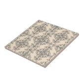 Elegantes Cream- und Gray Damask Style Muster Fliese (Seite)