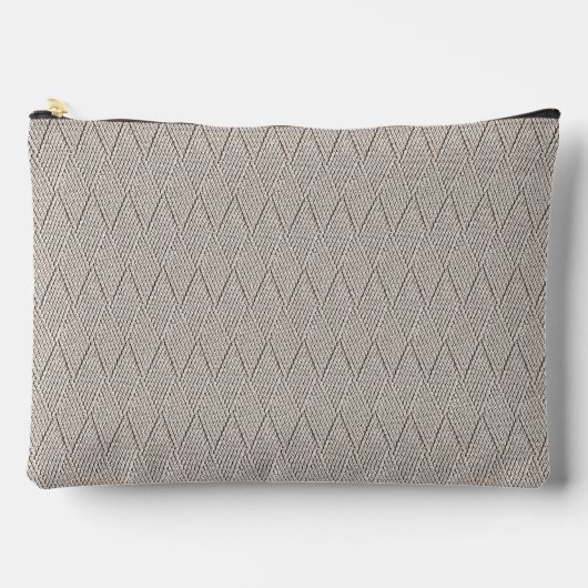 Elegantes Creme-Faux-Diamant-Strickmuster  Zubehörtasche (Vorderseite)