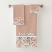 Elegantes Creme Floral Bath Set (Insitu)