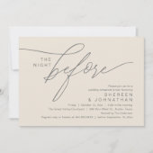 Elegantes Creme-Grau-Script-Probedinner für die Ho Einladung (Vorderseite)