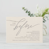 Elegantes Creme-Grau-Script-Probedinner für die Ho Einladung (Stehend Vorderseite)