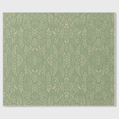 Elegantes Creme & Olive Botanisches Blatt Geschenkpapier (Flach)