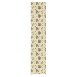 Elegantes Creme-Salbei-Grün-Botanik Kurzer Tischläufer