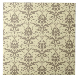 Elegantes Creme- und Beige-Damaskus Fliese