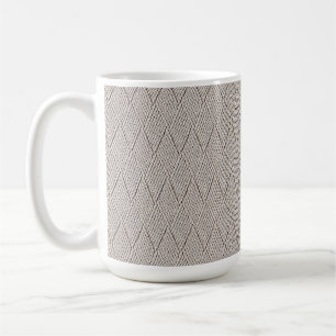 Elegantes cremefarbenes falsches Diamant-Strickmus Kaffeetasse
