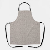 Elegantes cremefarbenes Faux-Diamant-Strickmuster Schürze (Vorderseite)