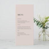 Elegantes, cremefarbenes Monogramm-Hochzeitmenü Menükarte (Stehend Vorderseite)