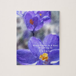 Elegantes Crocus Lila Foto Zitat Puzzle