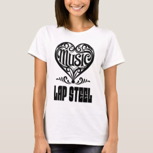 Elegantes Crolled Heart for Lap Steel Guitar Lover T-Shirt
