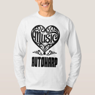 Elegantes Crolled Heart für Autoharp Liebhaber T-Shirt
